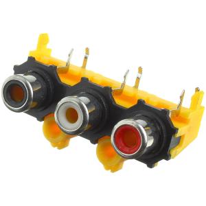 Разъем 3RCA(G) RCA-305 42*27мм на плату