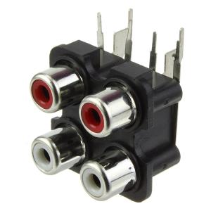Разъем 4RCA(G) RCA-407 PCB Jack 27*27мм