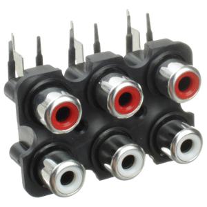 Разъем 6RCA(G) 30*40мм монтажное в плату