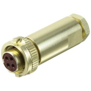 Разъём Acit PY04-4T (РС4ТВ) гнездо на кабель с кожухом (метал)