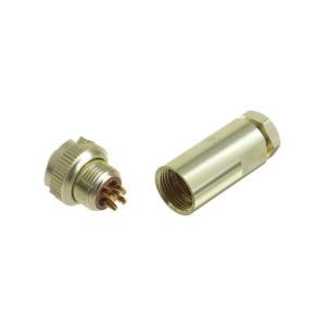 Разъём Acit PY04-4TK (РС4ТВ) гнездо на кабель с кожухом (метал)