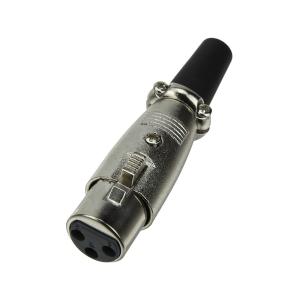 Разъем Canon(G) с кнопкой на провод, серебристый с черным