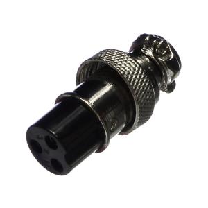 Разъем GX MIC 3PIN(G) металл на кабель