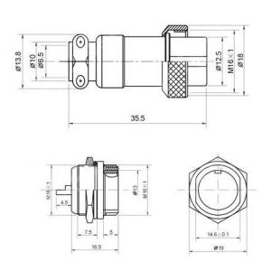 Разъем GX12 6PIN, комплект мама, папа 