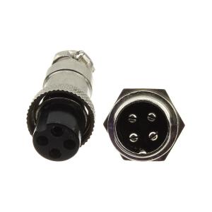 Разъем GX16 4PIN металл, комплект мама папа