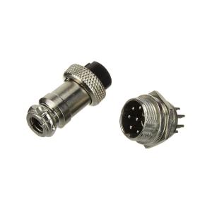 Разъем GX16 8PIN металл, комплект мама папа