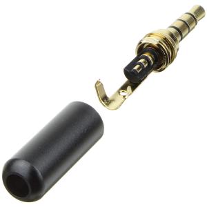 Разъем J3.5 4PIN metall/gold стерео на кабель без обтиратора черный
