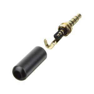 Разъем J3.5 4PIN metall/gold стерео на кабель без обтиратора черный