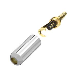 Разъем J3.5 4PIN metall/gold стерео на кабель без обтиратора серебристый