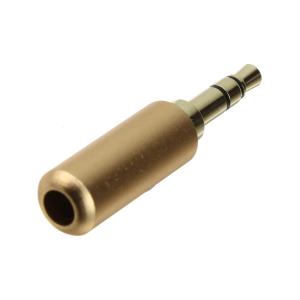 Разъем J3.5 metall/gold стерео на кабель без обтиратора бежевый