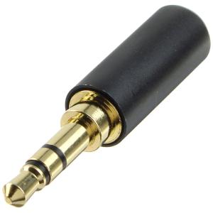 Разъем J3.5 metall/gold стерео на кабель без обтиратора черный