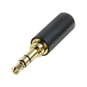 Разъем J3.5 metall/gold стерео на кабель без обтиратора черный