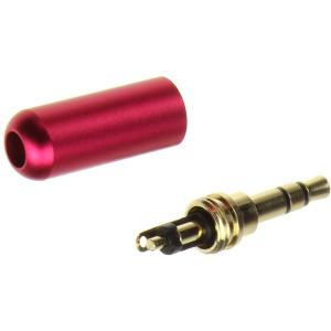 Разъем J3.5 metall/gold стерео на кабель без обтиратора красный