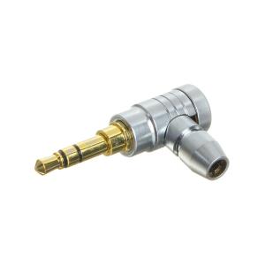 Разъем J3.5 metall/gold стерео углом на кабель серебристый