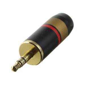 Разъем J3.5 stereo metall/gold/black на кабель 6мм