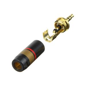 Разъем J3.5 stereo metall/gold/black на кабель 6мм