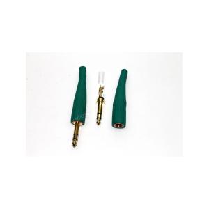 Разъем J6.3 stereo gold резиновый зеленый на кабель Premier 