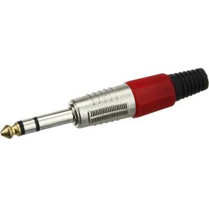 Разъем J6.3 стерео METAL КРАСНЫЙ-ПЛ-НИКЕЛЬ-ГОЛД