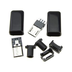 Разъем micro-USB B 5PIN 2 штуки штекер разборный на кабель черный