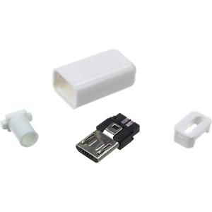 Разъем micro-USB B 5PIN Штекер разборный на кабель белый