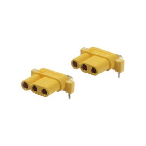 Разъем питания Amass MR30PW-F20.G.Y 3pin розетка в плату (упаковка 2шт) угол