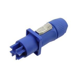 Разъем Powercon, комплект гнездо, штекер с зажимом на кабель, синий