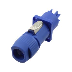 Разъем Powercon, комплект гнездо, штекер с зажимом на кабель, синий