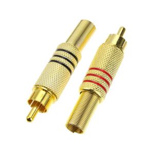 Разъем RCA Gold 3 полоски (упаковка 2шт), под пайку
