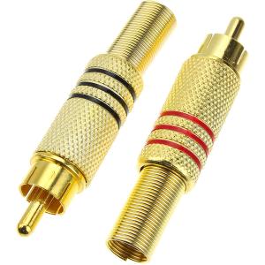 Разъем RCA Gold 3 полоски (упаковка 2шт), под пайку