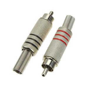 Разъем RCA metall 3 полоски (упаковка 2шт), под винт