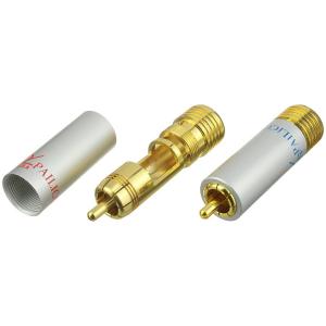 Разъем RCA metall gold 9мм, под винт на кабель, упаковка 2 шт