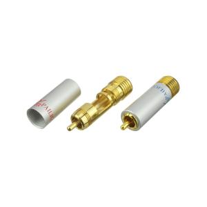 Разъем RCA metall gold 9мм, под винт на кабель, упаковка 2 шт