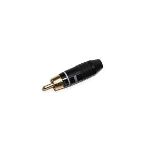 Разъем RCA metall gold/black 51мм Premier (Nakamichi) под пайку 