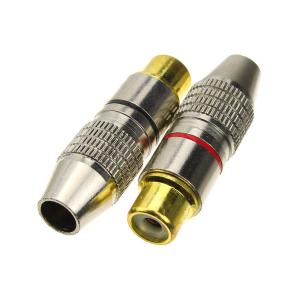 Разъем RCA(G) gold metal обжим 6мм, (упаковка 2шт)