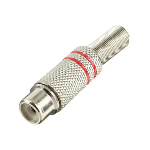 Разъем RCA(G) metal, красная полоска