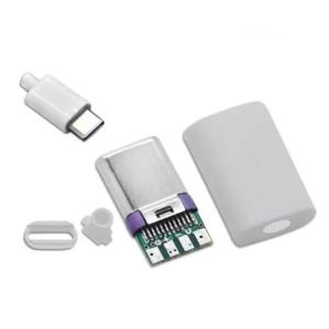 Разъем Type C черный штекер с кожухом (упаковка 2шт) на кабель