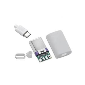 Разъем Type C штекер черный с кожухом на кабель 