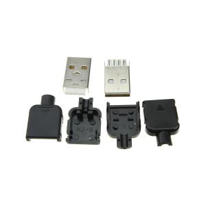 Разъем USB A штекер разборный 2 штуки на кабель в корпусе с 2 замками