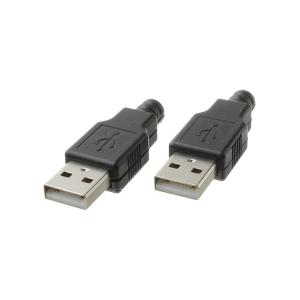 Разъем USB A штекер разборный 2 штуки на кабель в корпусе, вариант 2