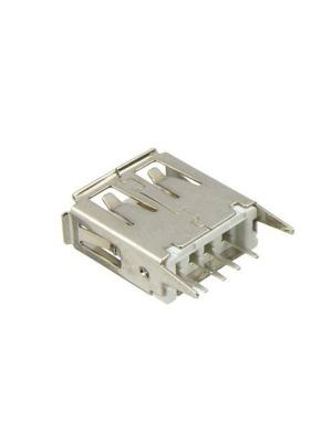 Разъем USB(G) типа А, версия 2.0, 4 вывода, белый, 6*13*14 прямые выводы