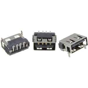 Разъем USB(G) типа А, версия 2.0, 4 вывода, черный, 6*13*10