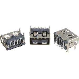 Разъем USB(G) типа А, версия 2.0, 4 вывода, черный, 6*13*10