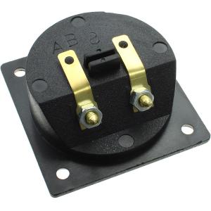 Разъем зажим акустики 57*57мм, на корпус 2 входа пластик/gold