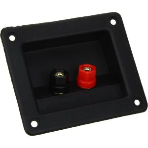 Разъем зажим акустики 80*95 на корпус 2 входа пластик/gold