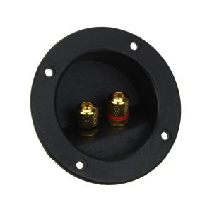 Разъем зажим акустики круг 75 на корпус 2 входа пластик/gold