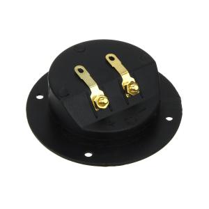 Разъем зажим акустики круг 75 на корпус 2 входа пластик/gold