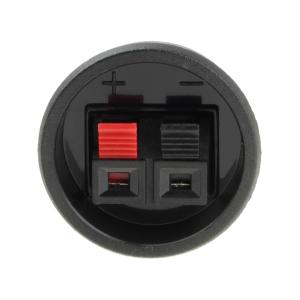 Разъем зажим акустики круг d32мм на корпус 2 входа пластик, зажим