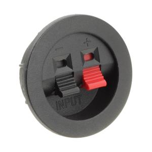 Разъем зажим акустики круг d42мм на корпус 2 входа пластик, зажим