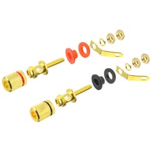 Разъем зажим акустики Винт металл gold гнездо банан ( 2шт.)