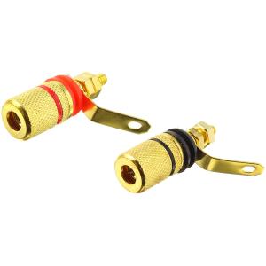 Разъем зажим акустики Винт металл gold гнездо банан ( 2шт.)
